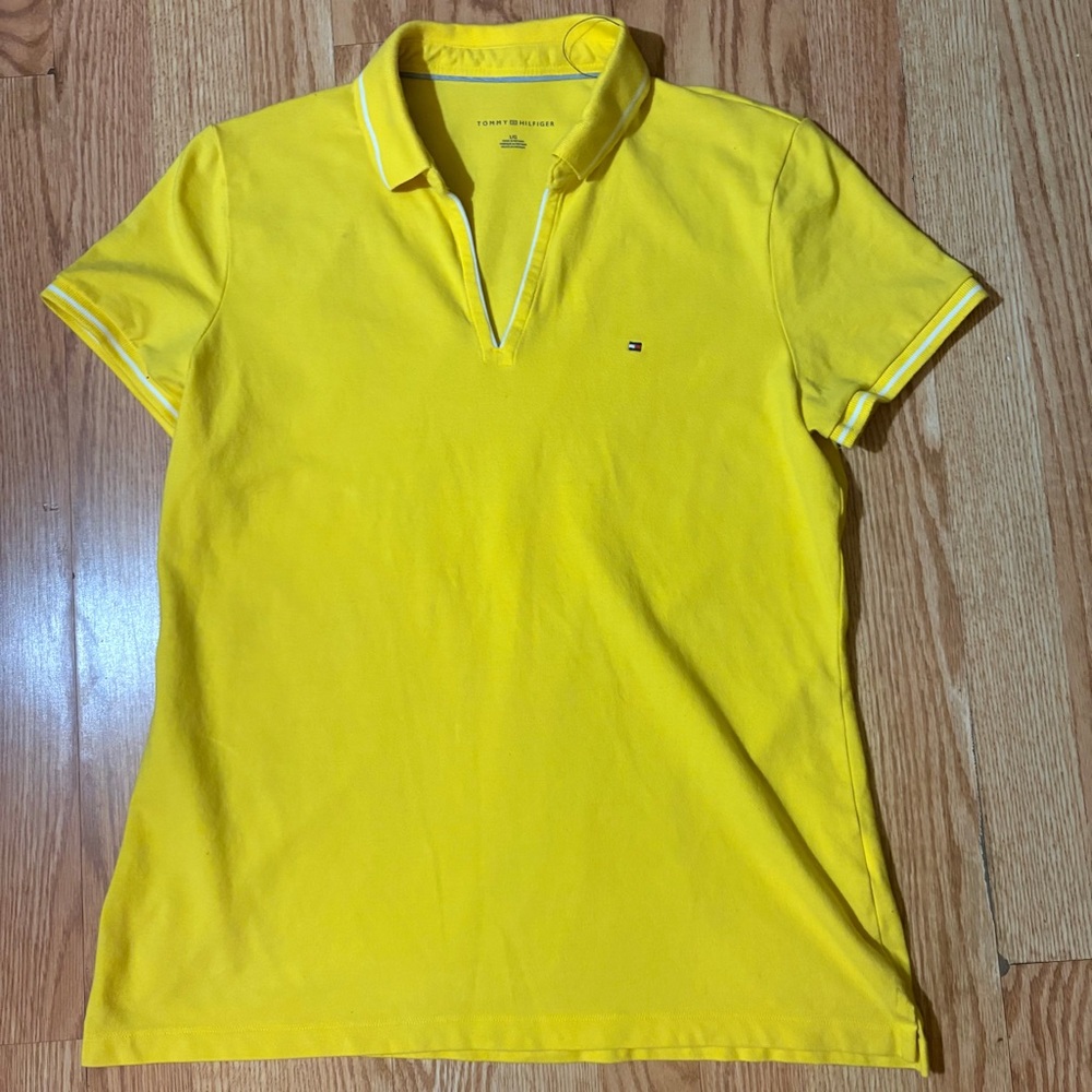 NWOT Tommy Hilfiger Bright Yellow Short Sleeve Polo Size Large